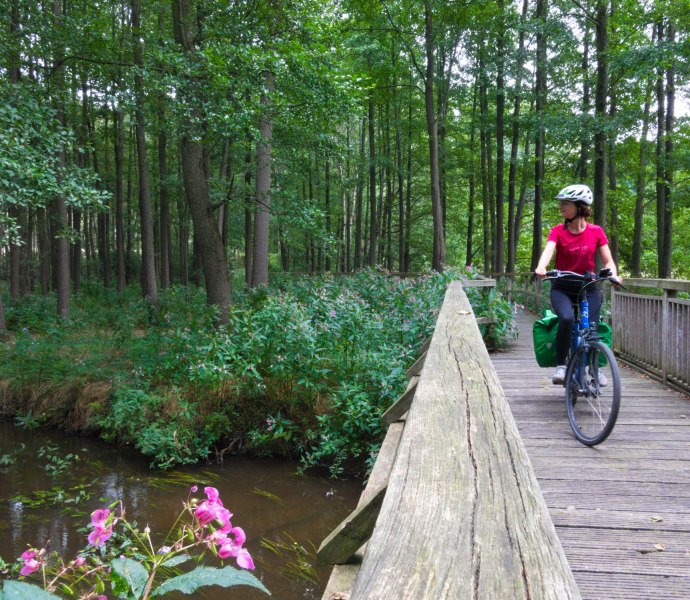 Radfahren Brücke Fluss